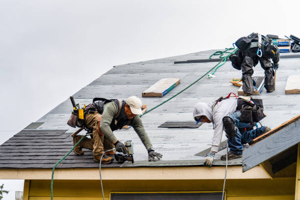Professional Gutter Installation technician working in Chesterfield, NJ
